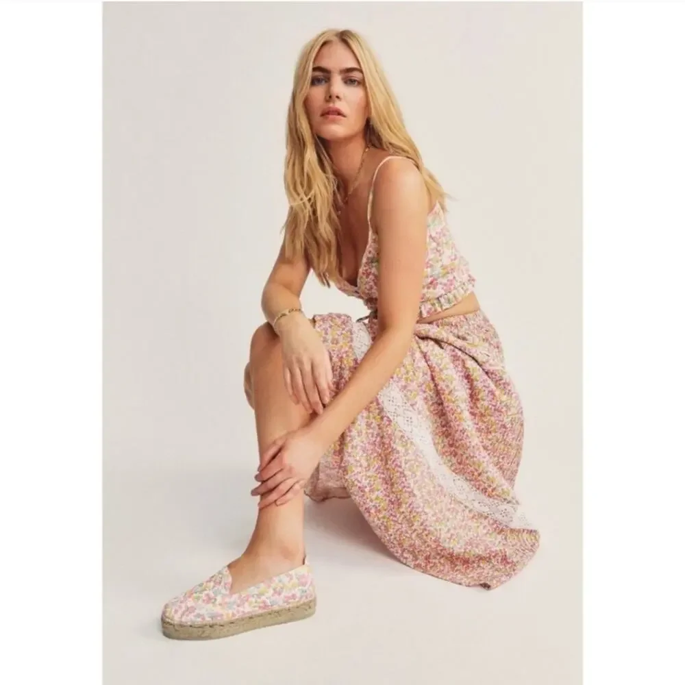 Loveshackfancy X Manebi Fruity Punch Slipper Platform Espadrilles 9